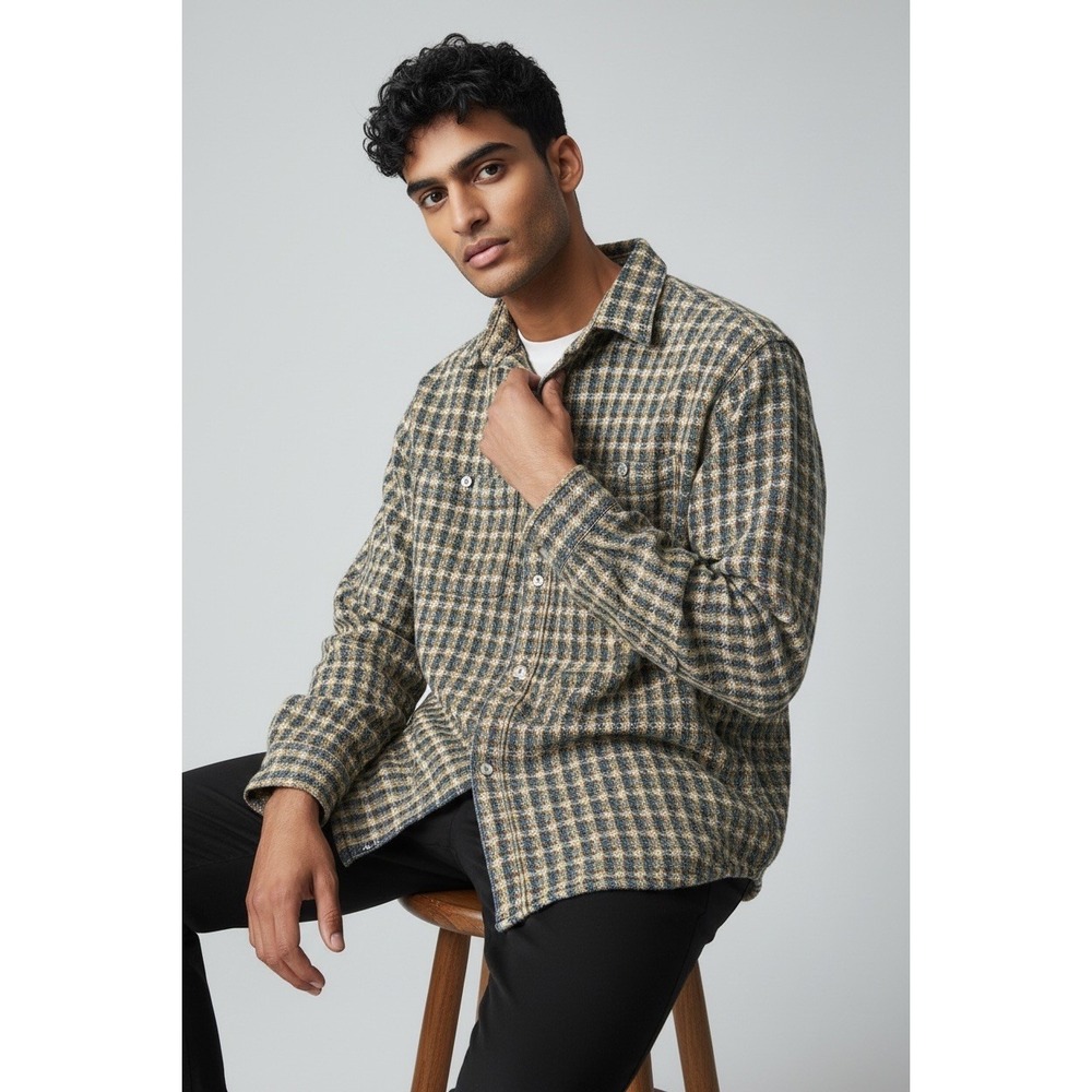 The Territory Ahead Men’s Multicolor Plaid Twill Cotton Button-Up Shirt L
